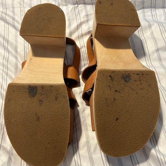 Tan Swedish hasbeen clog meets gladiator sandals, size 9 - Picture 2 of 4